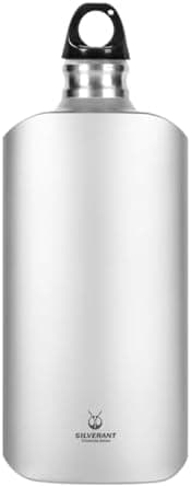 SILVERANT Ersatzdeckel für Wasserflaschen (flach) + Stahl + Erwachsene + Outdoor + Hygieneverstärkt + Ø 8 cm + Wasserspu