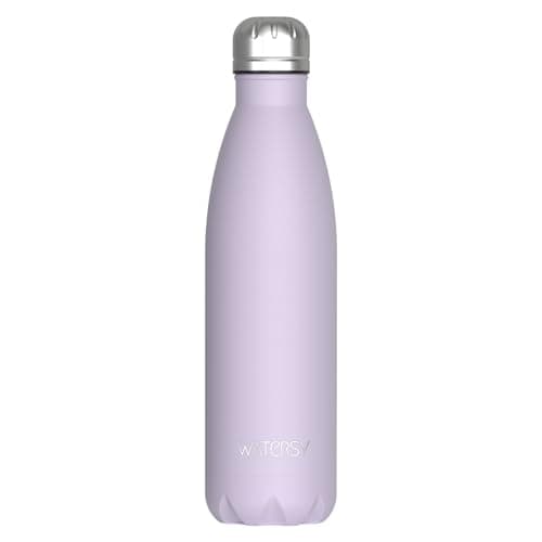 WATERSY Doppelwandige Edelstahl-Trinkflasche 500 ml Kinder ThermoSafe BPA-Frei Kalt&Warm Sprudel Dunkel Blau Sport Gym