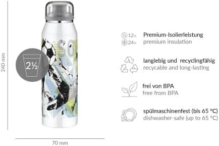 ALFI Kids ISO BOTTLE 350ml - Idas Schule der Magischen Tiere - Isoliertrinkflasche Kinder Edelstahl - hält 12 Stunden he