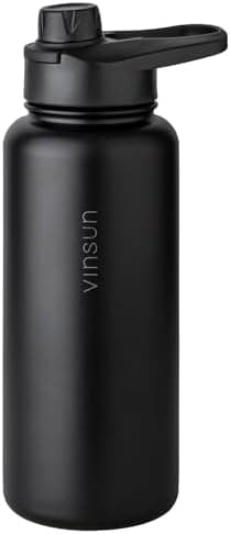 Vinsun Ersatz-Deckel Set für Edelstahl Trinkflaschen - Strohhalme passend 500ml/750ml/1000ml - auslaufsicher Reinigungsb