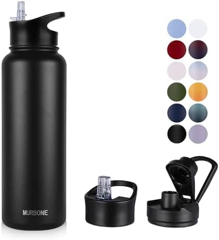 Edelstahl Trinkflasche 1.2L BPAfrei-Thermoskanne-Vakuum Doppelwandisolierung für Sport Campings-Reise-Kohlensäure Geeign