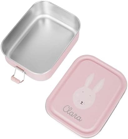 Wunderwunsch TRIXIE Edelstahl Lunchbox für Kinder, individuell mit deinem Namen persönliche Fuchslunchbox, perfekt zur E