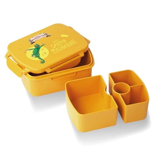 AWAVE Henrietta Snackbox Brotdose Kinder rPET Grün – Unterteilung, Auslaufsicher, Pausenbox für Schule und Picknick