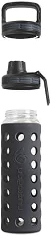 Hydro2go Glas-Trinkflasche mit Silikonhülle – Spülmaschinenfest, 100% Auslaufsicher & BPA-frei – Ideal für Kinder & Fami