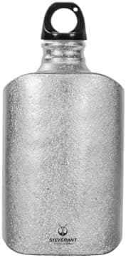 SILVERANT Ersatzdeckel für Wasserflaschen (flach) + Stahl + Erwachsene + Outdoor + Hygieneverstärkt + Ø 8 cm + Wasserspu