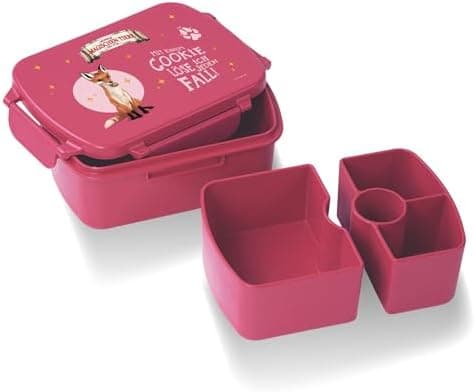 AWAVE Henrietta Snackbox Brotdose Kinder rPET Grün – Unterteilung, Auslaufsicher, Pausenbox für Schule und Picknick