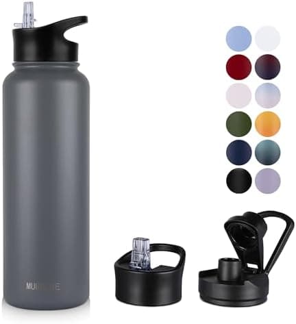 Edelstahl Trinkflasche 1.2L BPAfrei-Thermoskanne-Vakuum Doppelwandisolierung für Sport Campings-Reise-Kohlensäure Geeign