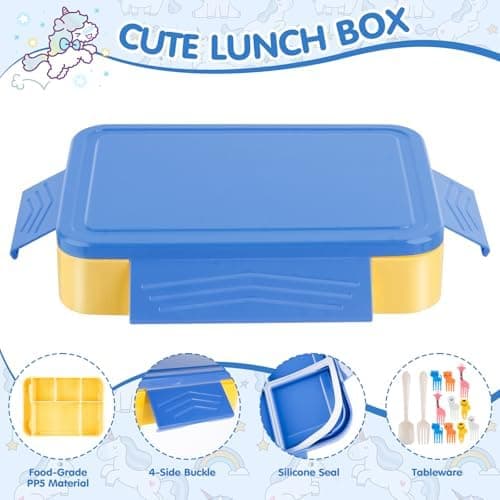 Kinder Brotdose WuGU 5-Fach Auslauf Sicher 1300 ml Grüne Lunchbox für Schule und Ausflüge