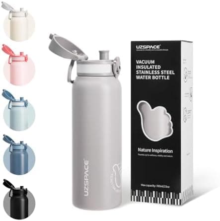 Thermosflasche UZSPACE Waldgrün Kinder 700ml Isolierte Edelstahl Trinkflasche 100% Auslaufsicher Outdoor Fitness Schule