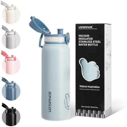 Thermosflasche UZSPACE Waldgrün Kinder 700ml Isolierte Edelstahl Trinkflasche 100% Auslaufsicher Outdoor Fitness Schule