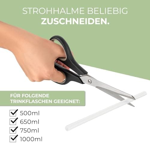 Vinsun Ersatz-Deckel Set für Edelstahl Trinkflaschen - Strohhalme passend 500ml/750ml/1000ml - auslaufsicher Reinigungsb