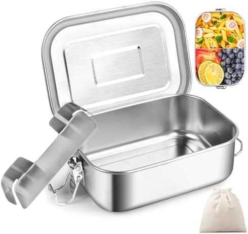 Kinder Brotdose WuGU 5-Fach Auslauf Sicher 1300 ml Grüne Lunchbox für Schule und Ausflüge