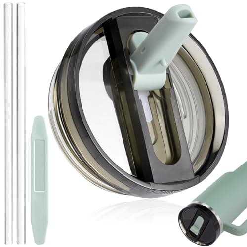 Stanley Cup Deckel Auslaufsicher Dicht + Stanley Flip Straw Deckel + 360°-Reinigung (A-Rose Quartz, 40oz/1.18L)  
Stanle