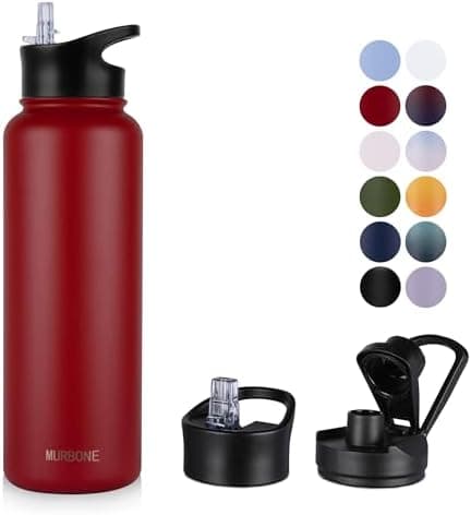 Edelstahl Trinkflasche 1.2L BPAfrei-Thermoskanne-Vakuum Doppelwandisolierung für Sport Campings-Reise-Kohlensäure Geeign
