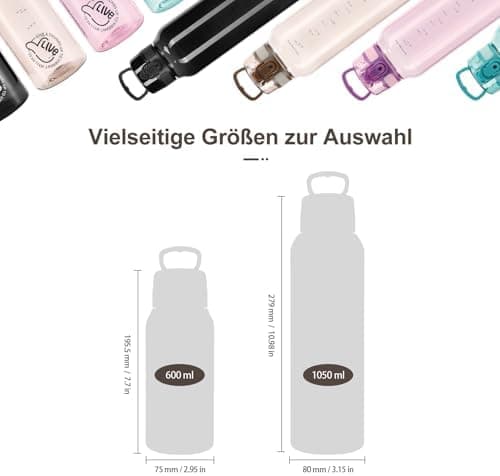 UZSPACE Kinder Trinkflasche 600ml - Sportlich, Auslaufsicher & Spülmaschinenfest zur Schule und Outdoor aktivarten für M
