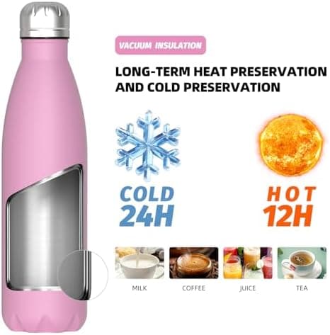 WATERSY Doppelwandige Edelstahl-Trinkflasche 500 ml Kinder ThermoSafe BPA-Frei Kalt&Warm Sprudel Dunkel Blau Sport Gym