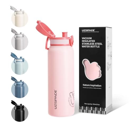 Thermosflasche UZSPACE Waldgrün Kinder 700ml Isolierte Edelstahl Trinkflasche 100% Auslaufsicher Outdoor Fitness Schule