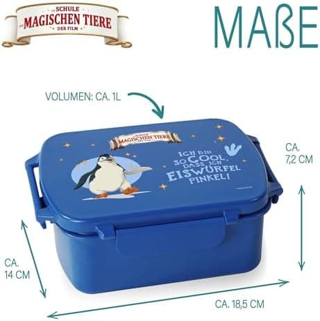 AWAVE Henrietta Snackbox Brotdose Kinder rPET Grün – Unterteilung, Auslaufsicher, Pausenbox für Schule und Picknick