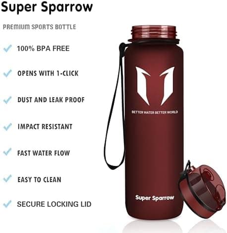 Super Sparrow BPA-frei Wasserflasche - 500ml - Ideale für Sport und Outdoor - Nachhaltig ClimatePartner certified