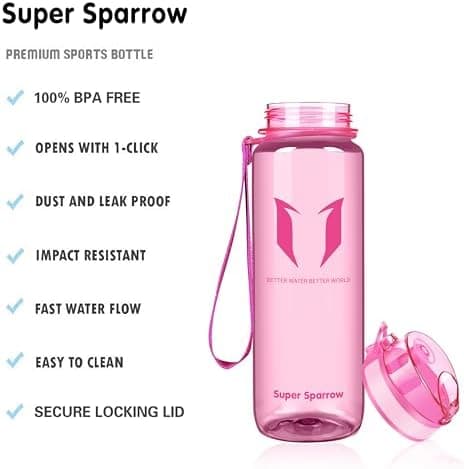 Super Sparrow BPA-frei Wasserflasche - 500ml - Ideale für Sport und Outdoor - Nachhaltig ClimatePartner certified