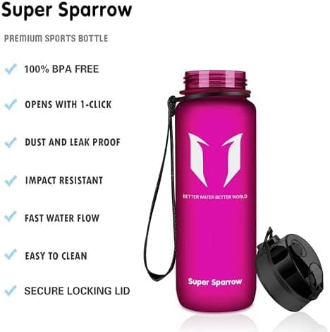 Super Sparrow BPA-frei Wasserflasche - 500ml - Ideale für Sport und Outdoor - Nachhaltig ClimatePartner certified
