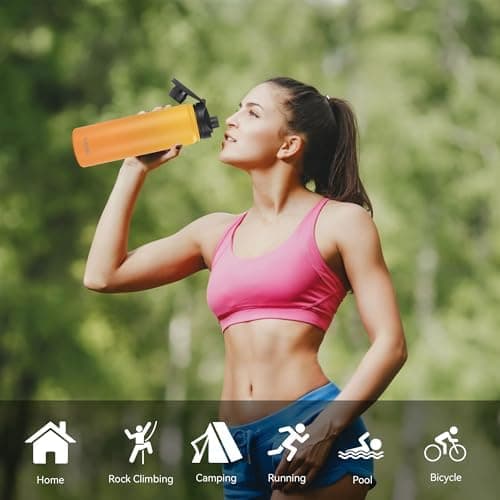 Edelstahl Trinkflasche 1.2L BPAfrei-Thermoskanne-Vakuum Doppelwandisolierung für Sport Campings-Reise-Kohlensäure Geeign
