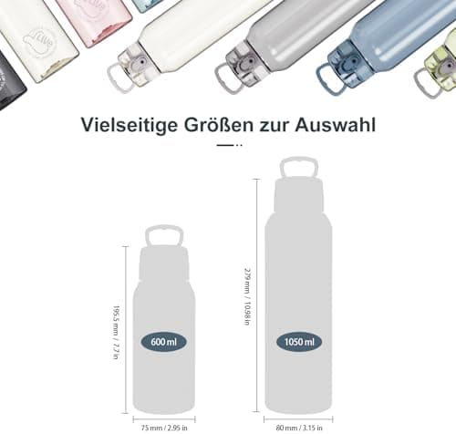 UZSPACE Kinder Trinkflasche 600ml - Sportlich, Auslaufsicher & Spülmaschinenfest zur Schule und Outdoor aktivarten für M
