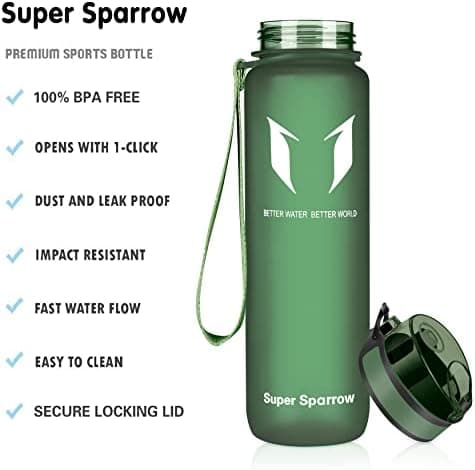 Super Sparrow BPA-frei Wasserflasche - 500ml - Ideale für Sport und Outdoor - Nachhaltig ClimatePartner certified