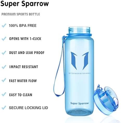 Super Sparrow BPA-frei Wasserflasche - 500ml - Ideale für Sport und Outdoor - Nachhaltig ClimatePartner certified