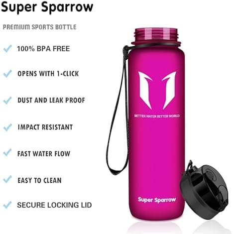 Super Sparrow BPA-frei Wasserflasche - 500ml - Ideale für Sport und Outdoor - Nachhaltig ClimatePartner certified
