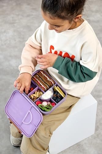 Lässig Kinder Brotdose Frühstücksbox fürLittle Gang, BPA-frei mit herausnehmbarer Trennung/Rainbow grün, Bento-Lunchbox