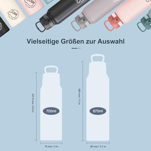 Thermosflasche UZSPACE Waldgrün Kinder 700ml Isolierte Edelstahl Trinkflasche 100% Auslaufsicher Outdoor Fitness Schule
