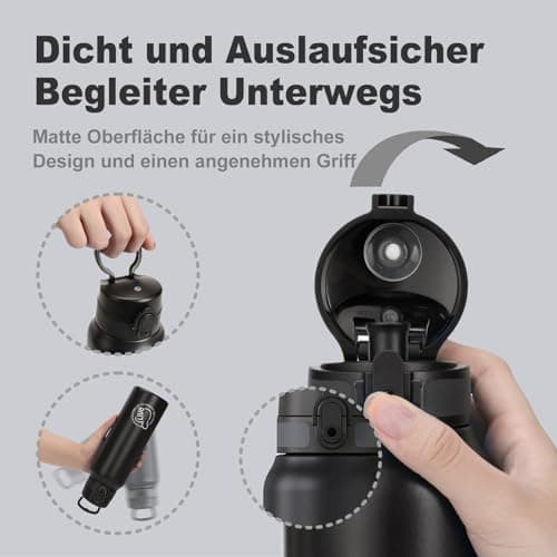 Thermosflasche UZSPACE Waldgrün Kinder 700ml Isolierte Edelstahl Trinkflasche 100% Auslaufsicher Outdoor Fitness Schule