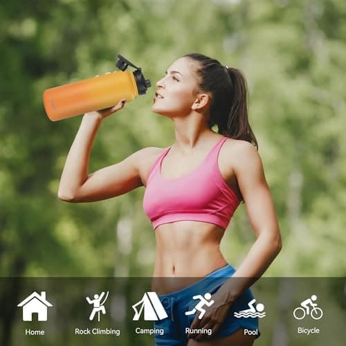 Edelstahl Trinkflasche 1.2L BPAfrei-Thermoskanne-Vakuum Doppelwandisolierung für Sport Campings-Reise-Kohlensäure Geeign