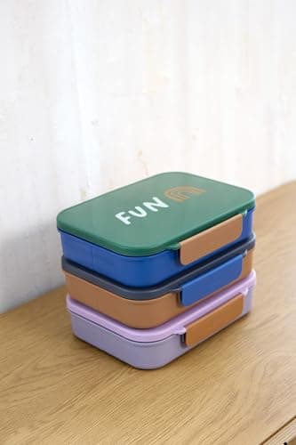 Lässig Kinder Brotdose Frühstücksbox fürLittle Gang, BPA-frei mit herausnehmbarer Trennung/Rainbow grün, Bento-Lunchbox