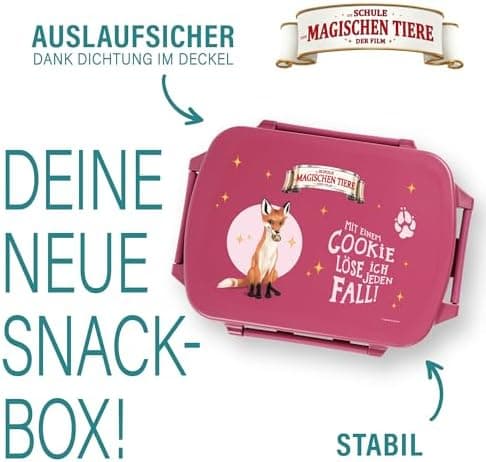 AWAVE Henrietta Snackbox Brotdose Kinder rPET Grün – Unterteilung, Auslaufsicher, Pausenbox für Schule und Picknick