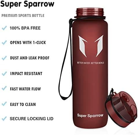 Super Sparrow BPA-frei Wasserflasche - 500ml - Ideale für Sport und Outdoor - Nachhaltig ClimatePartner certified