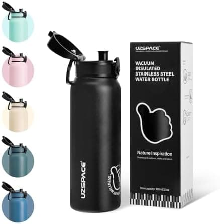 Thermosflasche UZSPACE Waldgrün Kinder 700ml Isolierte Edelstahl Trinkflasche 100% Auslaufsicher Outdoor Fitness Schule