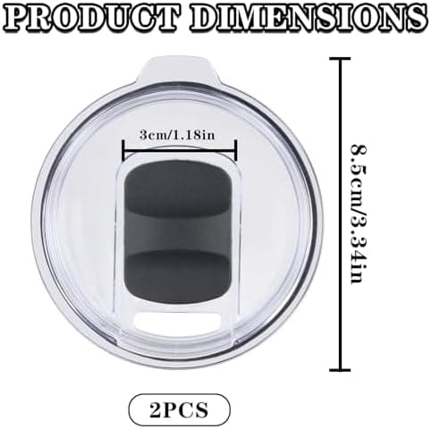 Dokeno transparente Ersatzdeckel für Becher (2 Stück 850 ML, Reiseversandsafe, Magneßschaltlatch, Schwarz) (B)  
Dokeno