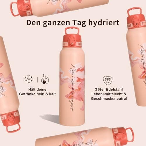 Thermosflasche UZSPACE Waldgrün Kinder 700ml Isolierte Edelstahl Trinkflasche 100% Auslaufsicher Outdoor Fitness Schule