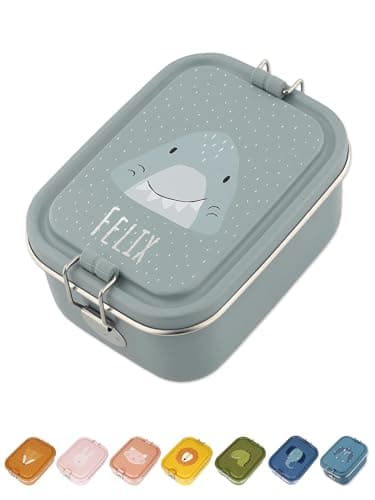 Wunderwunsch TRIXIE Edelstahl Lunchbox für Kinder, individuell mit deinem Namen persönliche Fuchslunchbox, perfekt zur E