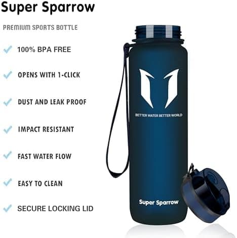 Super Sparrow BPA-frei Wasserflasche - 500ml - Ideale für Sport und Outdoor - Nachhaltig ClimatePartner certified
