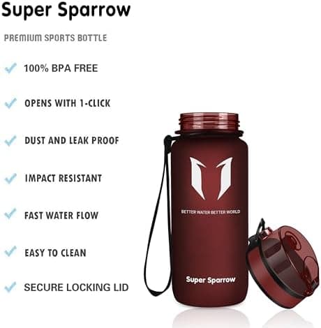 Super Sparrow BPA-frei Wasserflasche - 500ml - Ideale für Sport und Outdoor - Nachhaltig ClimatePartner certified