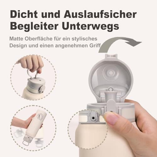 Thermosflasche UZSPACE Waldgrün Kinder 700ml Isolierte Edelstahl Trinkflasche 100% Auslaufsicher Outdoor Fitness Schule