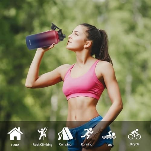 Edelstahl Trinkflasche 1.2L BPAfrei-Thermoskanne-Vakuum Doppelwandisolierung für Sport Campings-Reise-Kohlensäure Geeign