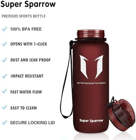 Super Sparrow BPA-frei Wasserflasche - 500ml - Ideale für Sport und Outdoor - Nachhaltig ClimatePartner certified