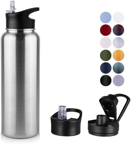 Edelstahl Trinkflasche 1.2L BPAfrei-Thermoskanne-Vakuum Doppelwandisolierung für Sport Campings-Reise-Kohlensäure Geeign