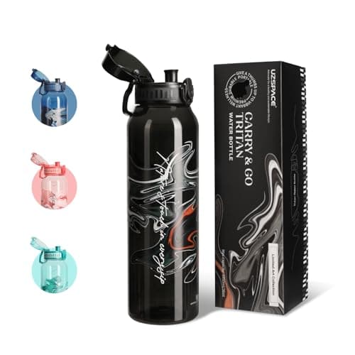 UZSPACE Kinder Trinkflasche 600ml - Sportlich, Auslaufsicher & Spülmaschinenfest zur Schule und Outdoor aktivarten für M