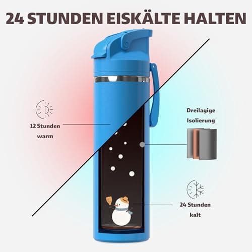 OISIZ Isolierte Edelstahl Trinkflasche 720ml für Outdoor Aktivitäten und Sport 100% auslaufsicher mit Vakuum-Technologie