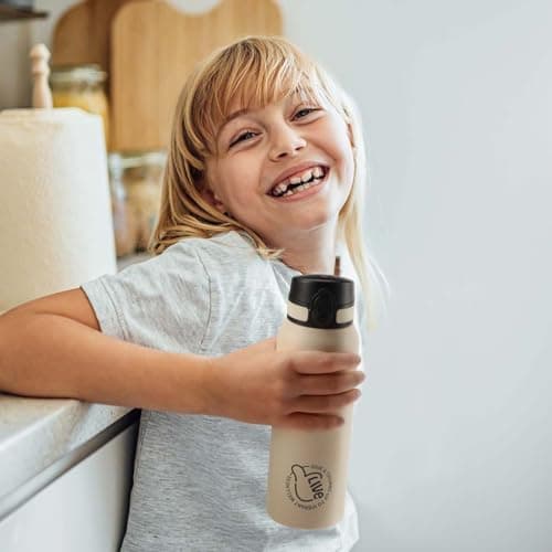 Thermosflasche UZSPACE Waldgrün Kinder 700ml Isolierte Edelstahl Trinkflasche 100% Auslaufsicher Outdoor Fitness Schule